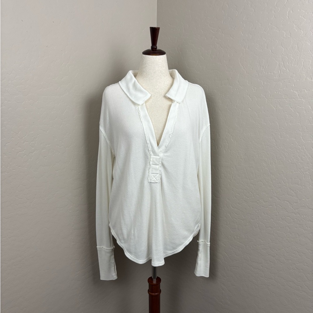 EUC - Free‎ People - Travis Polo Pullover - Picture 2 of 7